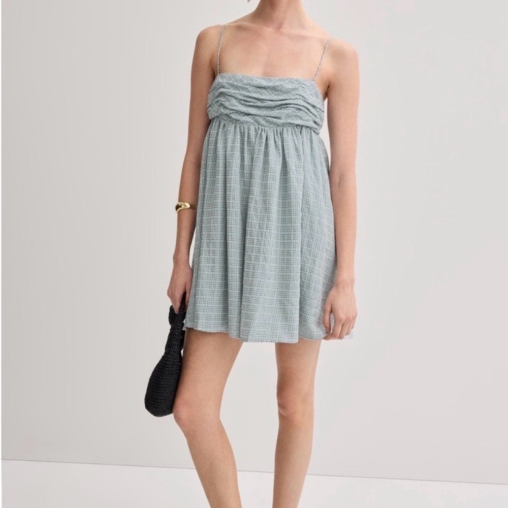 Reformation Catarina Dress - blue white gingham plaid - Reformation - Size 2